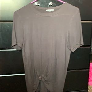 dark gray tie up tee